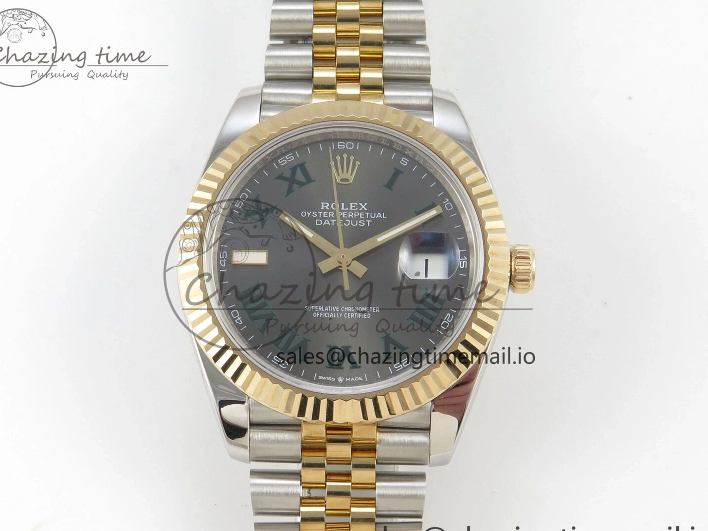 MiroTime 0424 Reliable DateJust 41mm 126333 SS YG 3EF 1:1 Best Edition Gray Roman Dial on SS YG Jubilee Bracelet SA 302